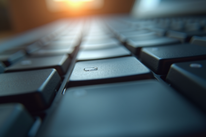 Zoom sur un clavier d'ordinateur moderne avec la touche barre verticale
